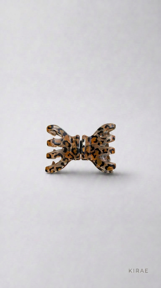 brown leopard magnetic hair clip buy online India KIRAE Mini