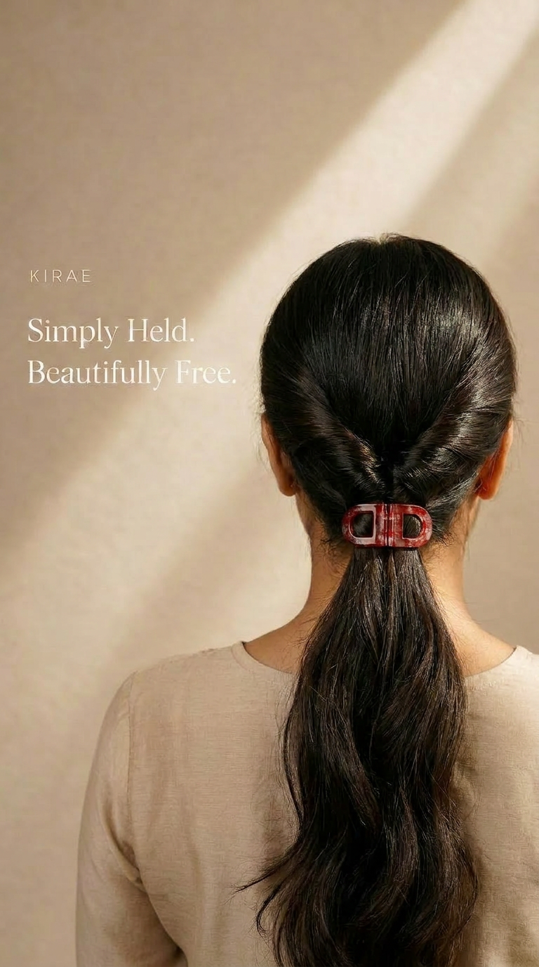 ed magnetic hair clip twisted low ponytail no crease Indian hair KIRAE Curve