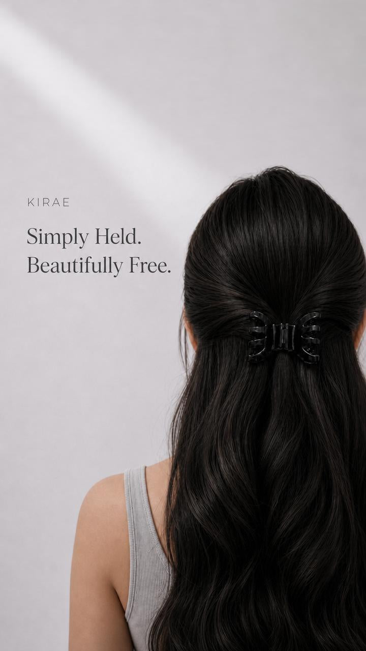 KIRAE Mini black magnetic hair clip half up hairstyle no crease strong hold India