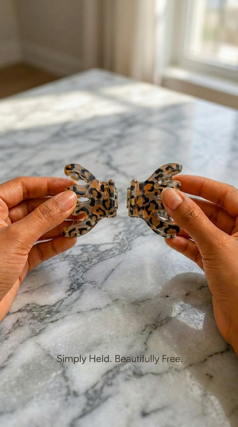 KIRAE Mini brown leopard magnetic hair clip India strong hold